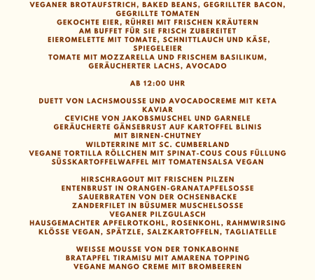 Cremefarben mit Kranz Weihnachten Speisekarte